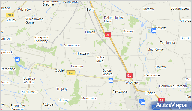 mapa Solca Mała, Solca Mała na mapie Targeo