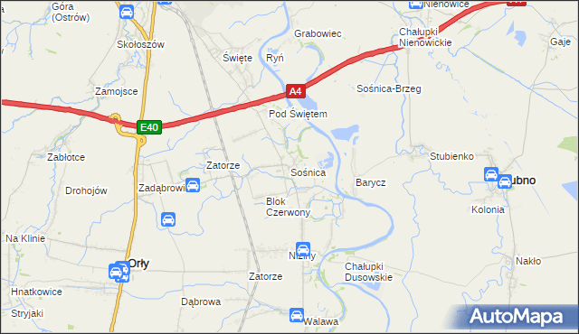 mapa Sośnica gmina Radymno, Sośnica gmina Radymno na mapie Targeo