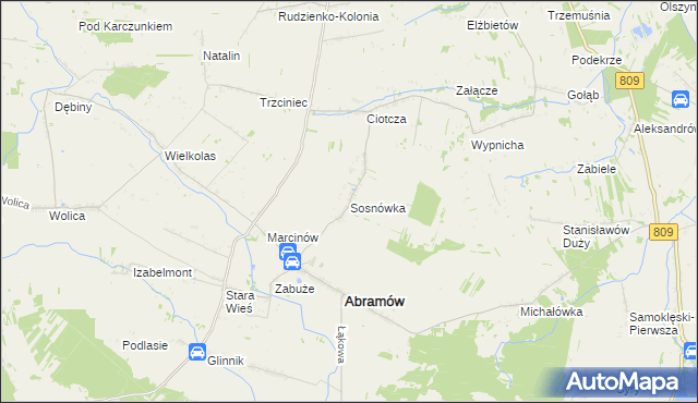 mapa Sosnówka gmina Abramów, Sosnówka gmina Abramów na mapie Targeo