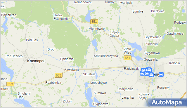 mapa Stabieńszczyzna, Stabieńszczyzna na mapie Targeo