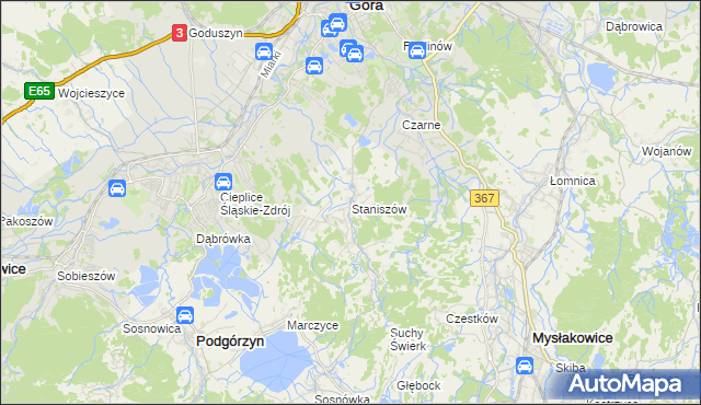 mapa Staniszów, Staniszów na mapie Targeo