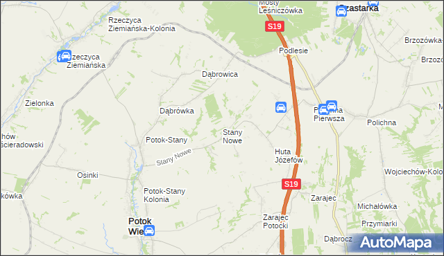 mapa Stany Nowe, Stany Nowe na mapie Targeo