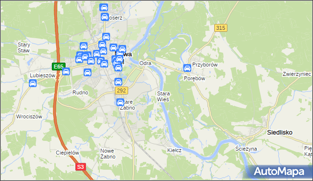 mapa Stara Wieś gmina Nowa Sól, Stara Wieś gmina Nowa Sól na mapie Targeo