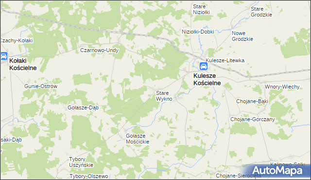 mapa Stare Wykno, Stare Wykno na mapie Targeo