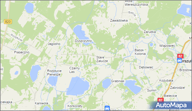 mapa Stare Załucze, Stare Załucze na mapie Targeo
