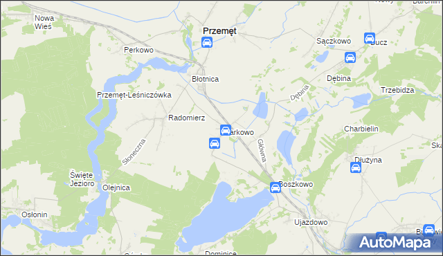 mapa Starkowo gmina Przemęt, Starkowo gmina Przemęt na mapie Targeo