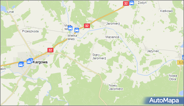mapa Stary Jaromierz, Stary Jaromierz na mapie Targeo
