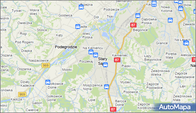 mapa Stary Sącz, Stary Sącz na mapie Targeo