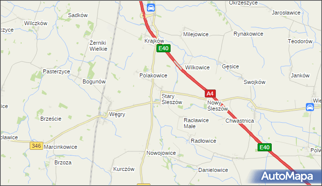 mapa Stary Śleszów, Stary Śleszów na mapie Targeo