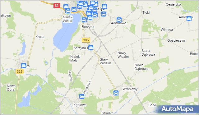 mapa Stary Widzim, Stary Widzim na mapie Targeo