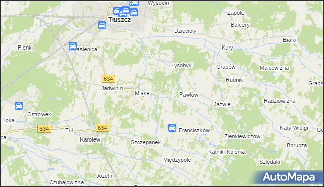 mapa Stasinów gmina Tłuszcz, Stasinów gmina Tłuszcz na mapie Targeo