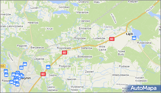 mapa Stefanów gmina Gostynin, Stefanów gmina Gostynin na mapie Targeo