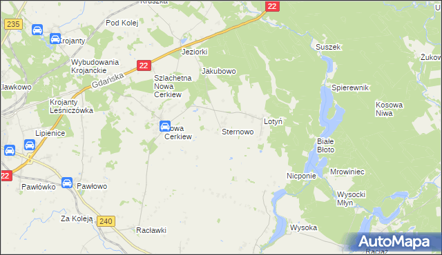 mapa Sternowo, Sternowo na mapie Targeo