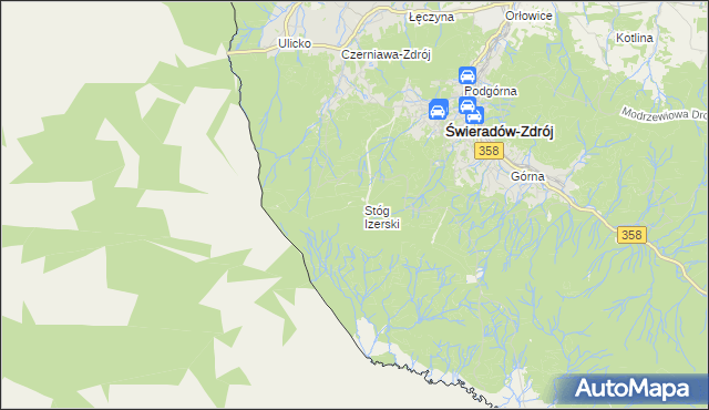 mapa Stóg Izerski, Stóg Izerski na mapie Targeo