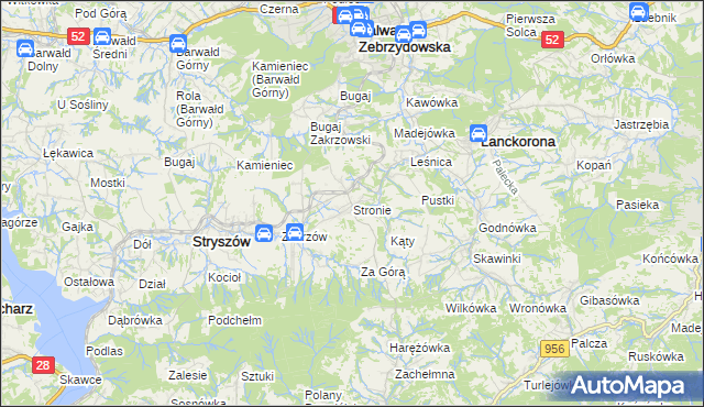 mapa Stronie gmina Stryszów, Stronie gmina Stryszów na mapie Targeo
