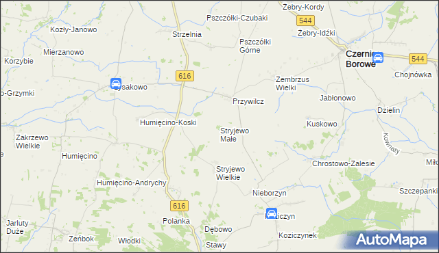 mapa Stryjewo Małe, Stryjewo Małe na mapie Targeo