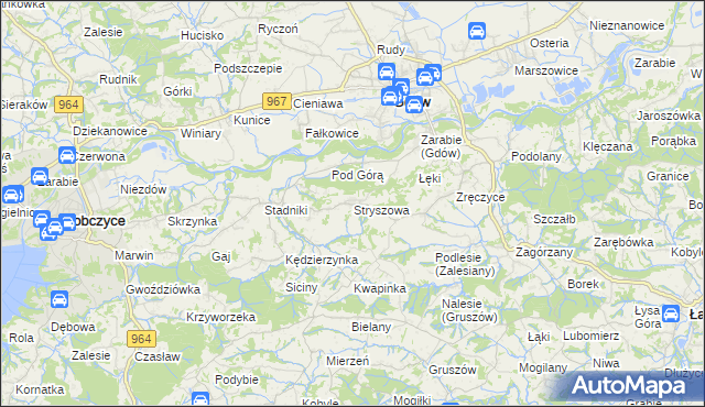 mapa Stryszowa, Stryszowa na mapie Targeo