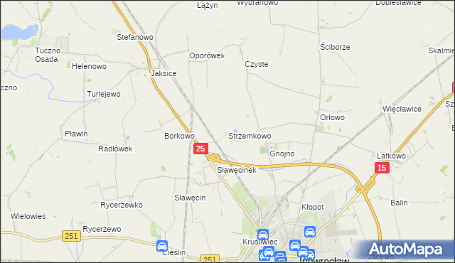 mapa Strzemkowo, Strzemkowo na mapie Targeo