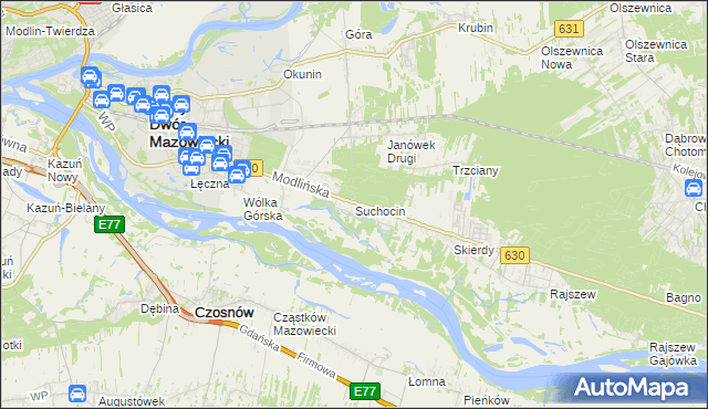 mapa Suchocin gmina Jabłonna, Suchocin gmina Jabłonna na mapie Targeo