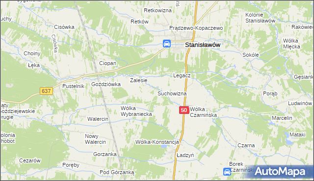 mapa Suchowizna, Suchowizna na mapie Targeo