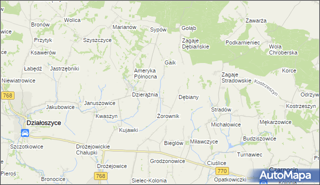 mapa Sudół gmina Działoszyce, Sudół gmina Działoszyce na mapie Targeo