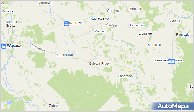 mapa Sulewo-Kownaty, Sulewo-Kownaty na mapie Targeo