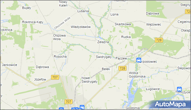 mapa Świdrygały, Świdrygały na mapie Targeo