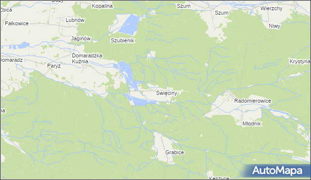 mapa Święciny, Święciny na mapie Targeo