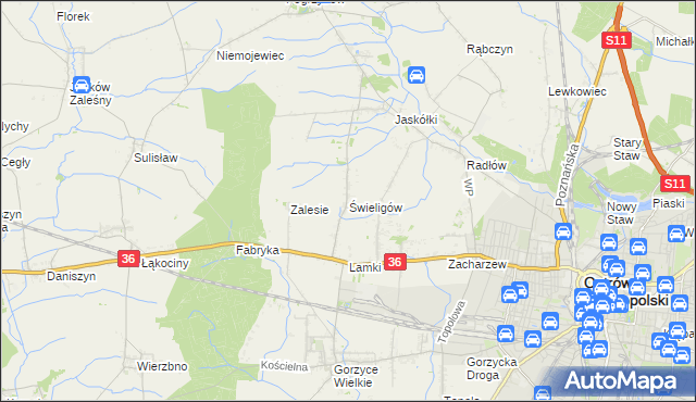 mapa Świeligów, Świeligów na mapie Targeo