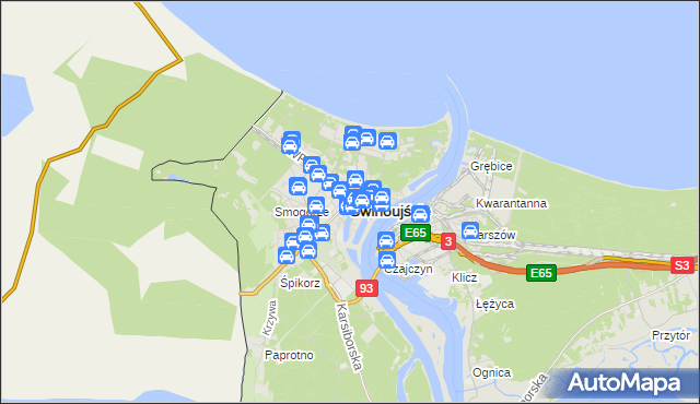 mapa Świnoujście, Świnoujście na mapie Targeo