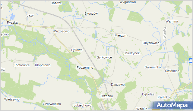mapa Syrkowice, Syrkowice na mapie Targeo
