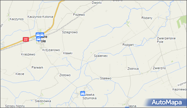mapa Szaleniec, Szaleniec na mapie Targeo