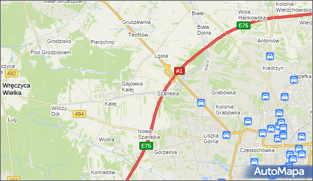 mapa Szarlejka, Szarlejka na mapie Targeo