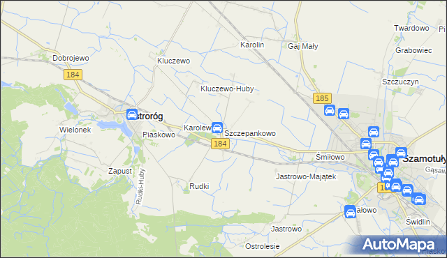 mapa Szczepankowo gmina Ostroróg, Szczepankowo gmina Ostroróg na mapie Targeo