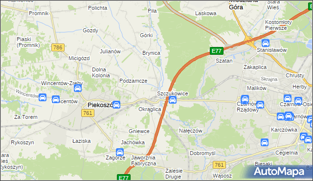 mapa Szczukowice, Szczukowice na mapie Targeo