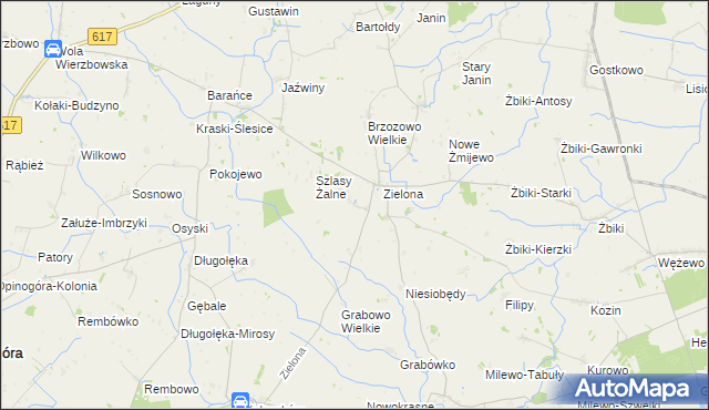 mapa Szlasy-Umiemy, Szlasy-Umiemy na mapie Targeo