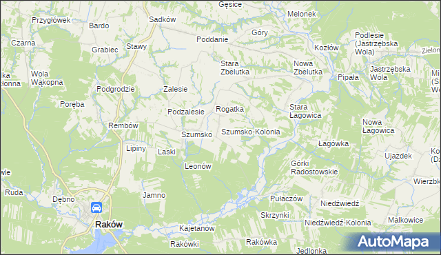 mapa Szumsko-Kolonia, Szumsko-Kolonia na mapie Targeo