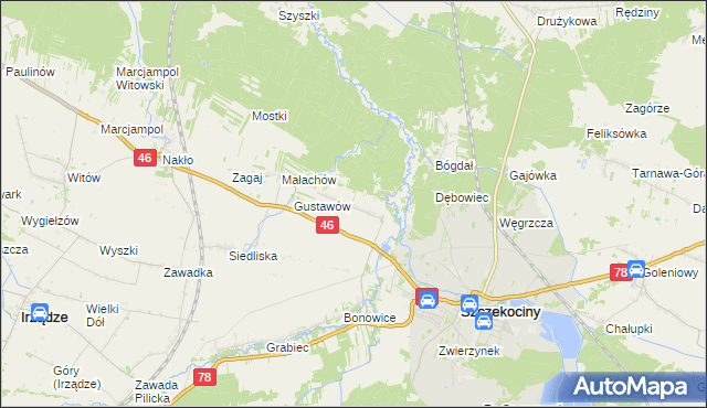 mapa Tęgobórz, Tęgobórz na mapie Targeo