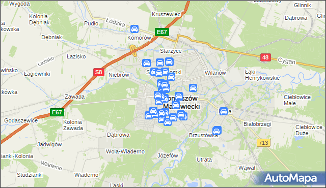 mapa Tomaszów Mazowiecki, Tomaszów Mazowiecki na mapie Targeo