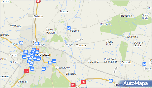 mapa Tomnice, Tomnice na mapie Targeo
