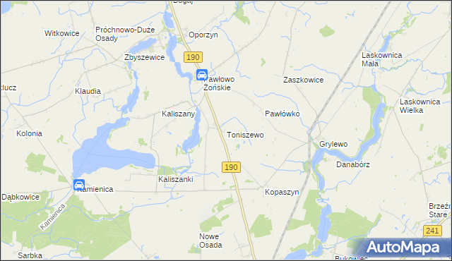 mapa Toniszewo, Toniszewo na mapie Targeo