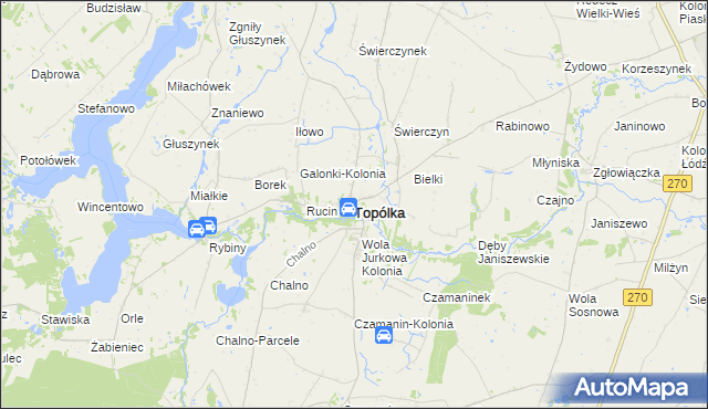 mapa Topólka powiat radziejowski, Topólka powiat radziejowski na mapie Targeo