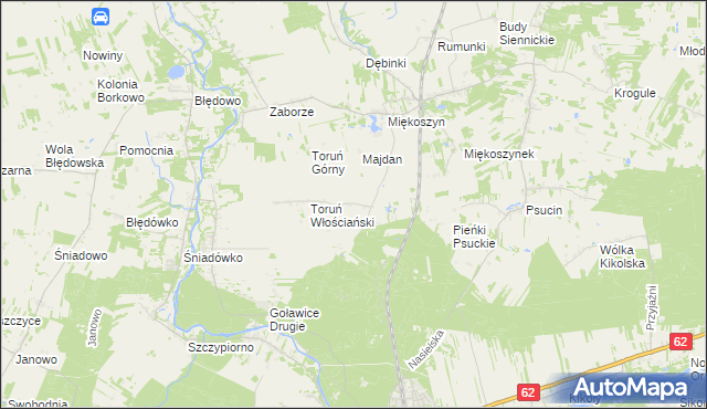 mapa Toruń Dworski, Toruń Dworski na mapie Targeo