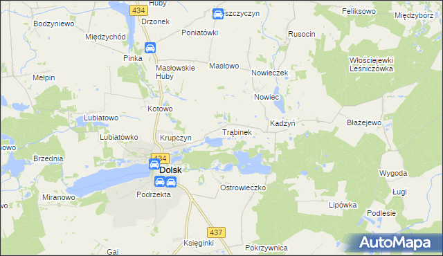 mapa Trąbinek, Trąbinek na mapie Targeo
