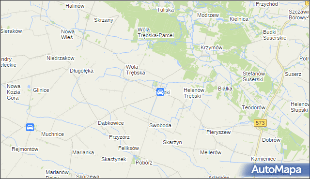 mapa Trębki, Trębki na mapie Targeo