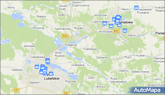 mapa Trzebiesza, Trzebiesza na mapie Targeo