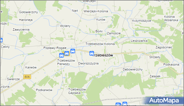mapa Trzebieszów, Trzebieszów na mapie Targeo