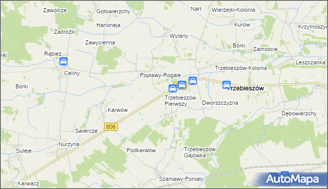 mapa Trzebieszów Pierwszy, Trzebieszów Pierwszy na mapie Targeo