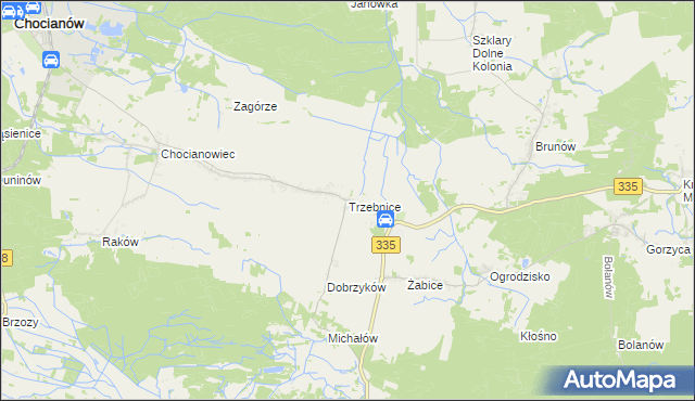 mapa Trzebnice, Trzebnice na mapie Targeo