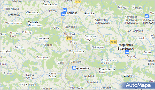 mapa Tursko gmina Ciężkowice, Tursko gmina Ciężkowice na mapie Targeo